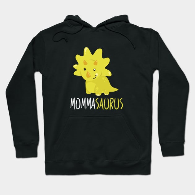 Cute Mamasaurus Apparel: Funny Dinosaur GIfts for Mom Hoodie by teemaniac